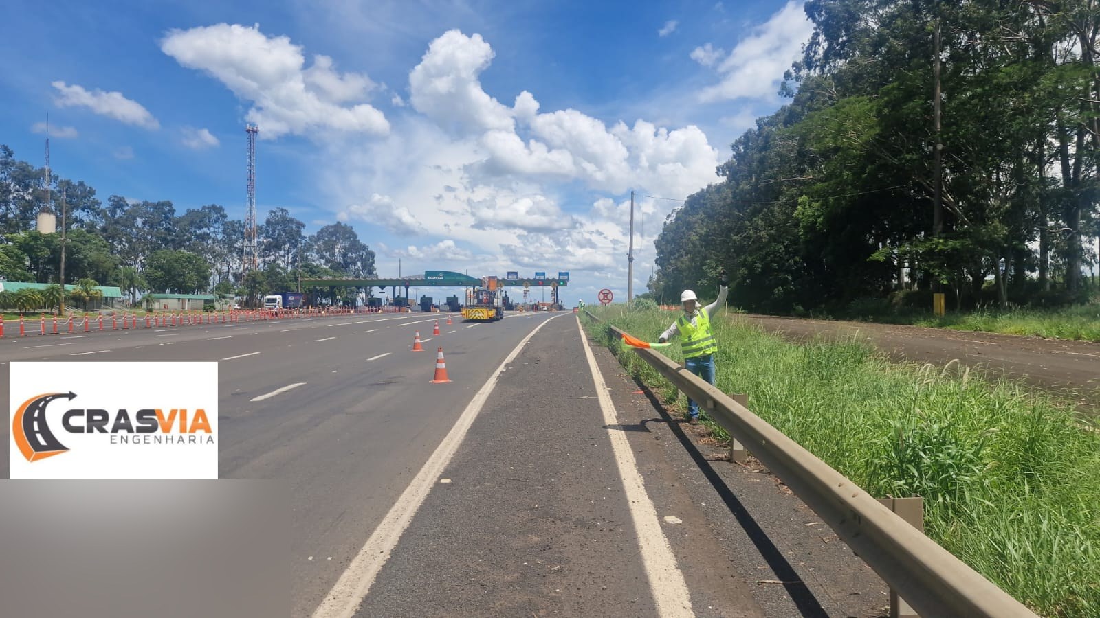 Levantamento em campo de sinalização — bloqueio sinalizado em pista